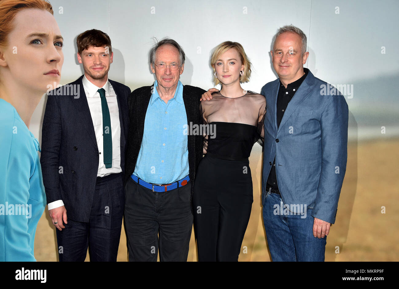 Billy Howle (left to right), Ian McEwan, Saoirse Ronan and Dominic ...