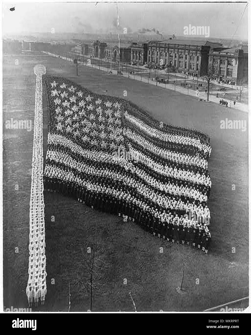 a patriotic american image made up of people standing in a crowd Stock Photo