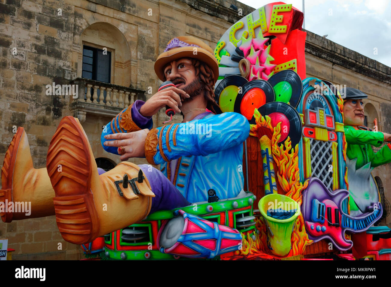 Carnival float, Carnival in Valletta, February 2018, Malta, Europe