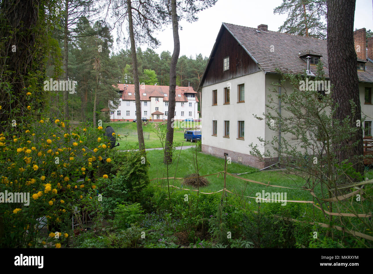 House in the former Nazi German military base, used from 1957 to 1993 by Soviet Union as military communication garrison of Northern Group of Forces o Stock Photo