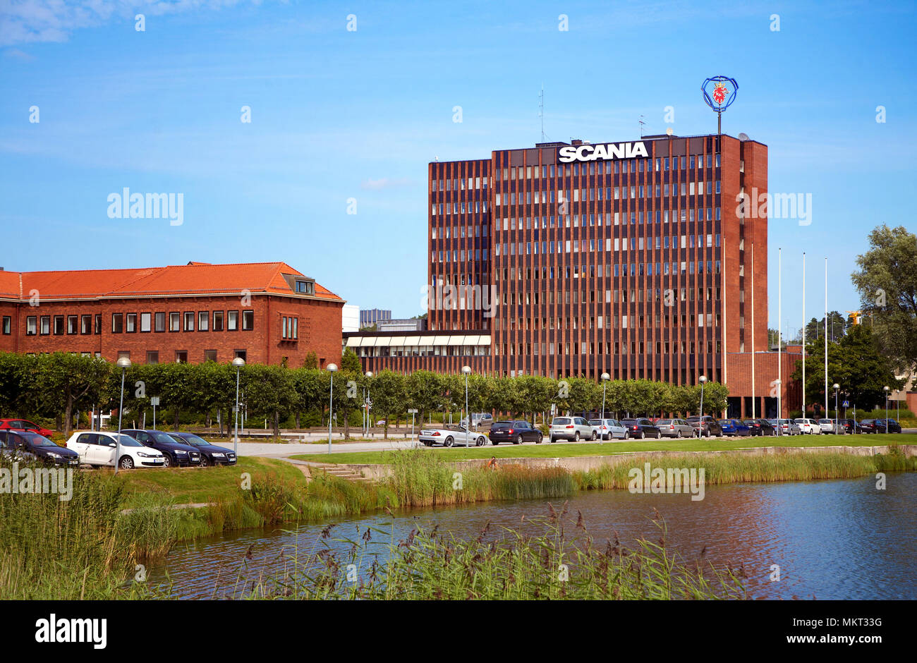 SCANIA truck manufacturer headquartered in Sodertalje, Sweden. Stock Photo