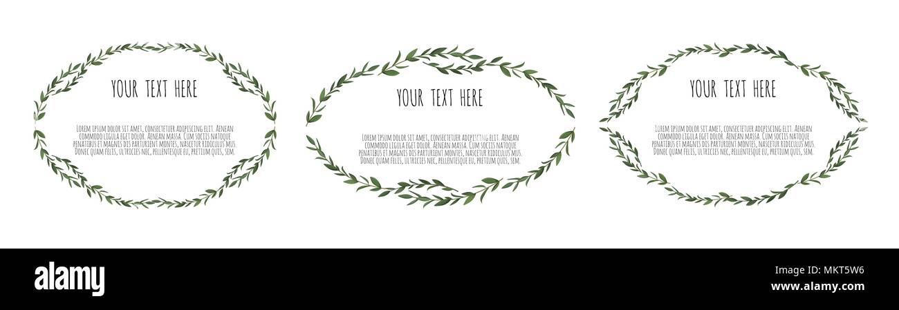 Vector set. Floral frame. Frame border with copy space Stock Vector ...