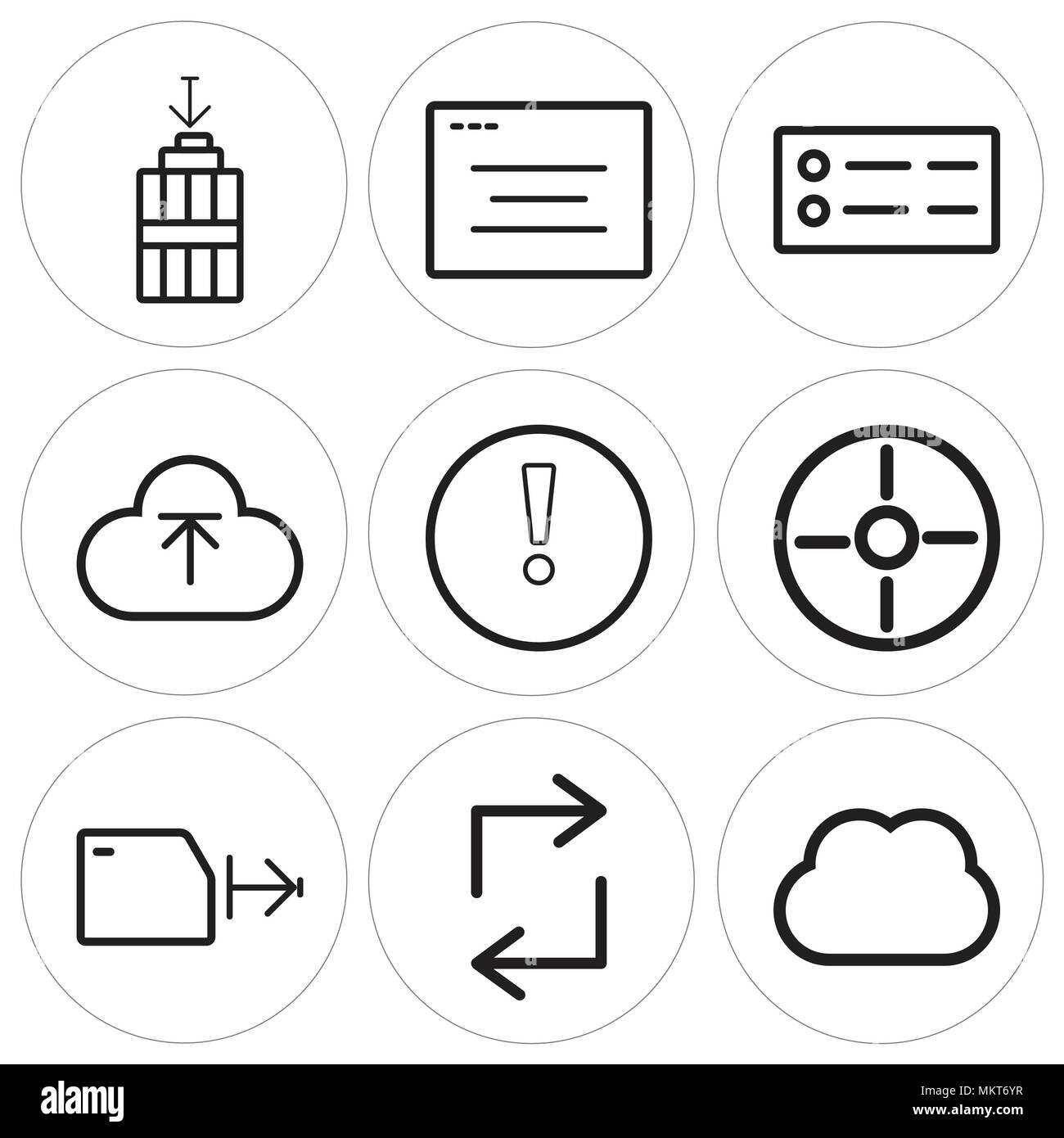 Set Of 9 simple editable icons such as Computing, Retweet, Folder ...
