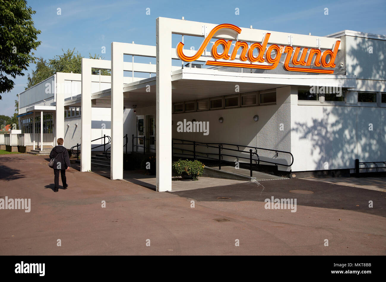 September 11, 2012 - Karlstad, Sweden: The former resturant Sandgrund designed by architect Uno Asplund was inaugurated in 1960. Since June 2012, the  Stock Photo