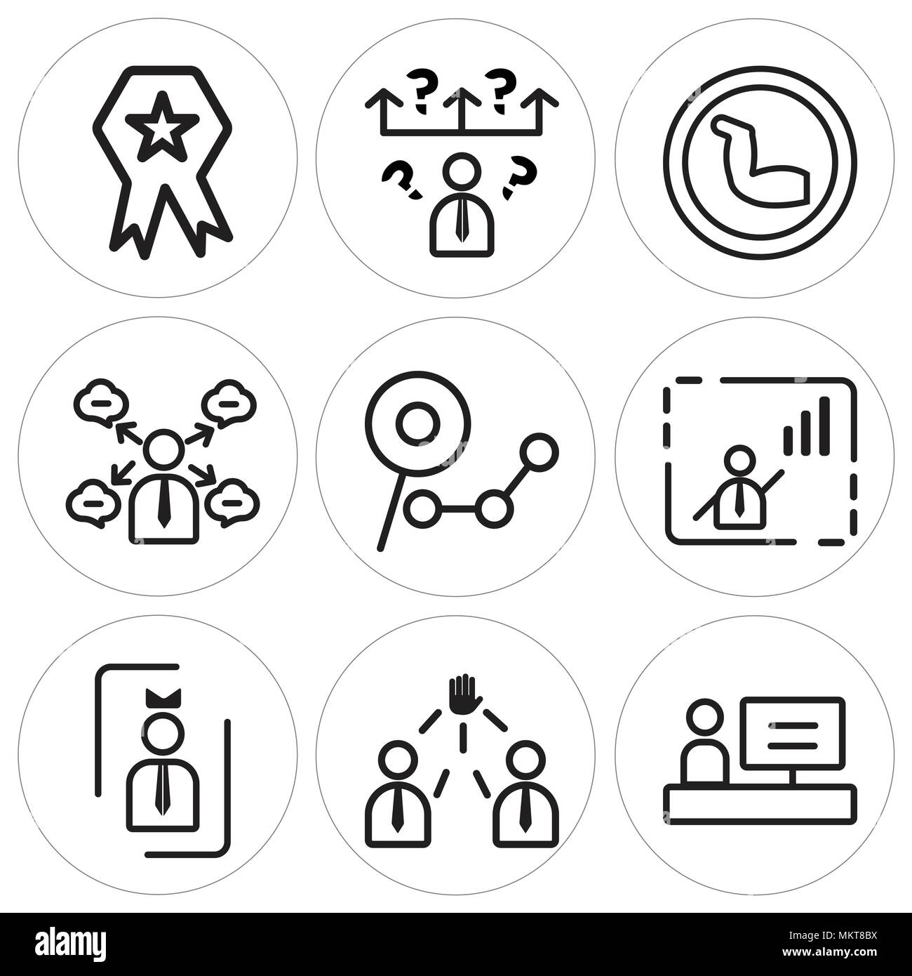 Set Of 9 simple editable icons such as Worker, Leader, King ...