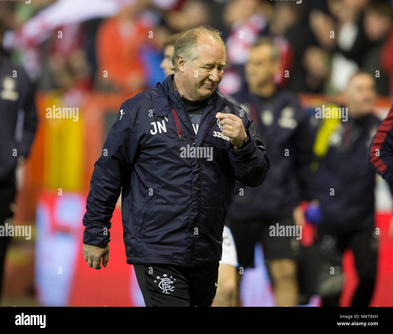 Rangers caretaker manager Jimmy Nicholl appears dejected after the
