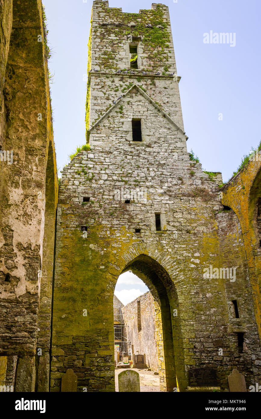 Views around timoleague friary in west cork ireland, the friary has been on the site since approximately 1240AD. A seat of learning later burnt down. Stock Photo