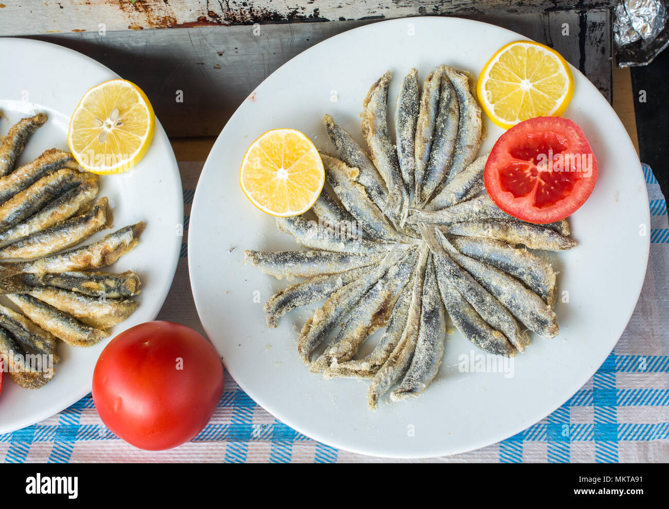Tray with ready to fry anchovies fish fish as seafood Stock Photo Alamy