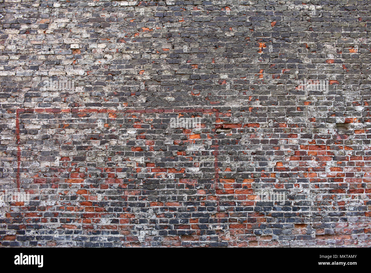 Very old and weathered brick wall background Stock Photo