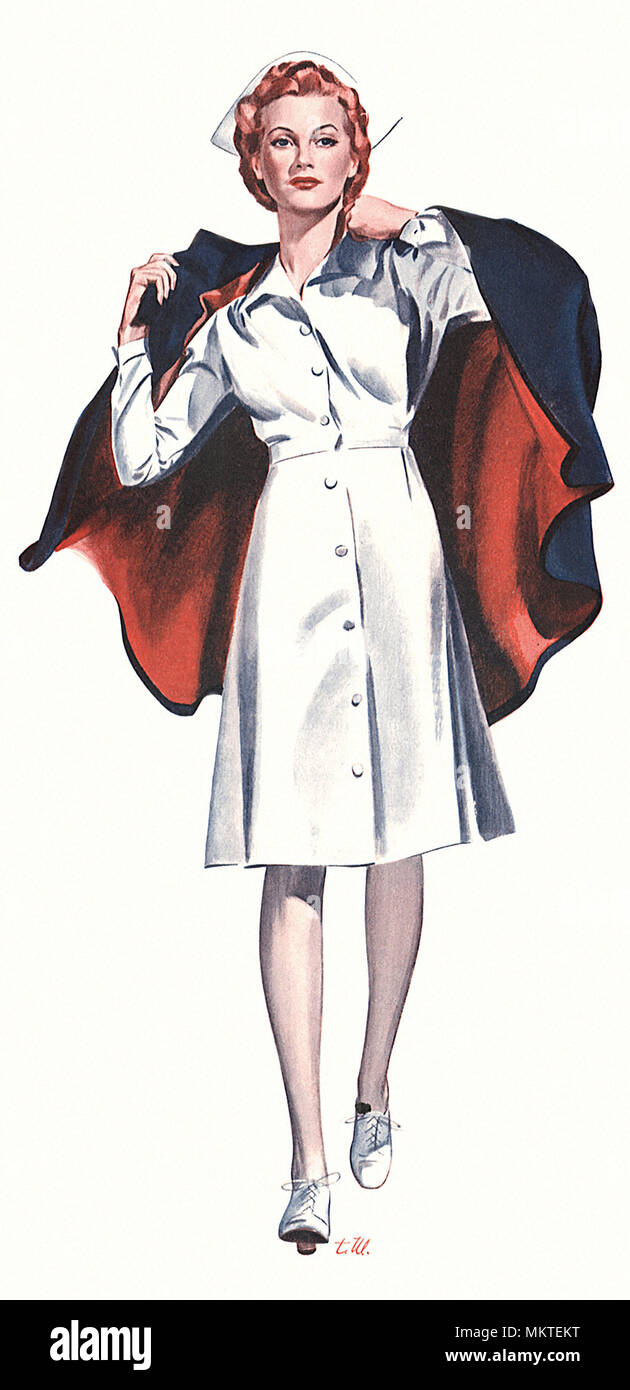 Nurse removing Coat Stock Photo