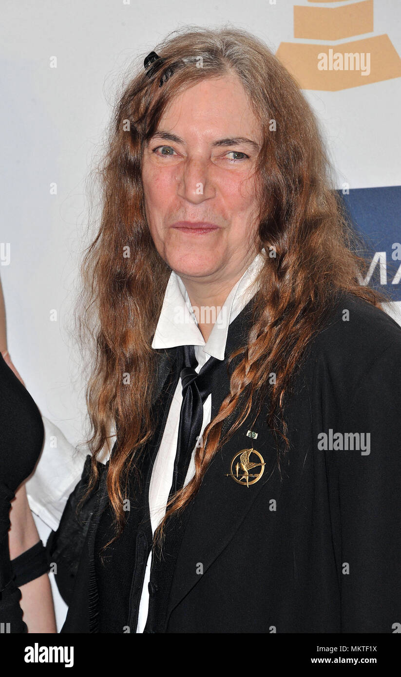 Patti Smith   at Clive Davis Pre Grammy Party at the Hilton Hotel In Los Angeles.Patti Smith  Red Carpet Event, Vertical, USA, Film Industry, Celebrities,  Photography, Bestof, Arts Culture and Entertainment, Topix Celebrities fashion /  Vertical, Best of, Event in Hollywood Life - California,  Red Carpet and backstage, USA, Film Industry, Celebrities,  movie celebrities, TV celebrities, Music celebrities, Photography, Bestof, Arts Culture and Entertainment,  Topix, headshot, vertical, one person,, from the year , 2013, inquiry tsuni@Gamma-USA.com Stock Photo