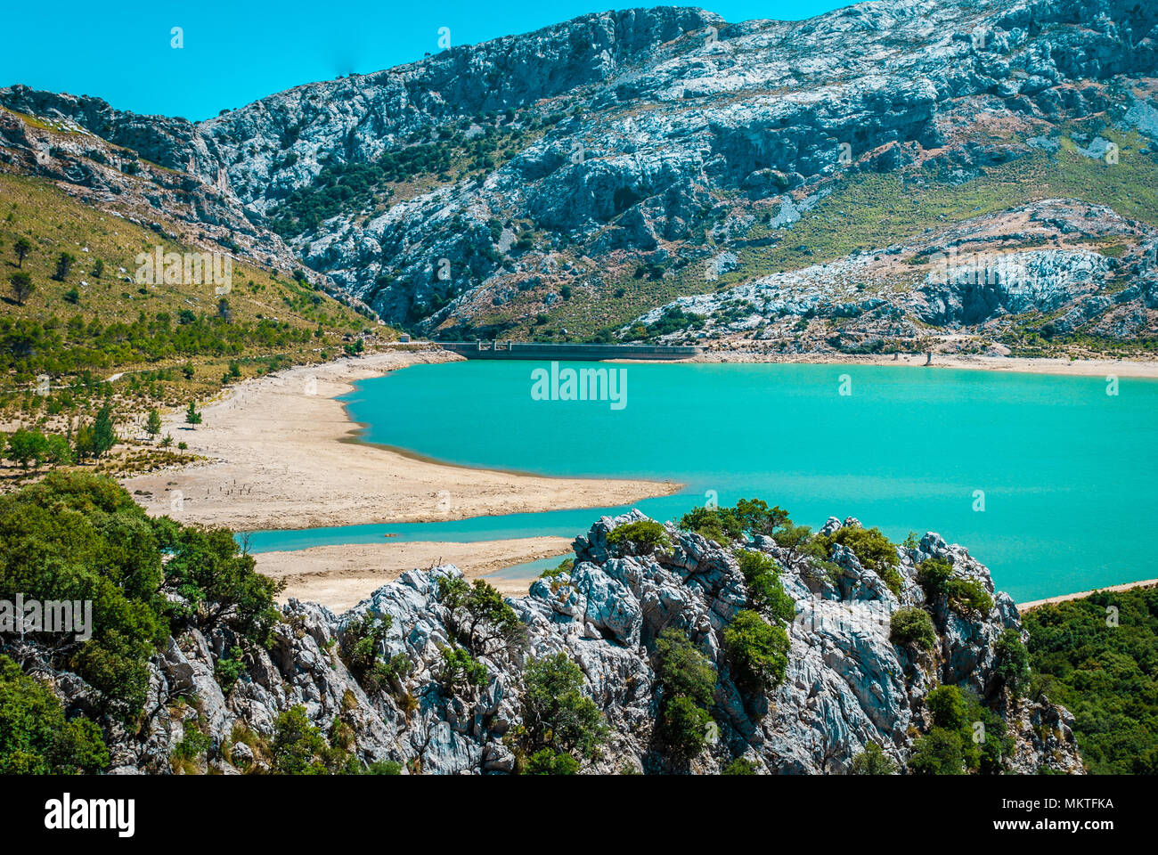 Gorg Blau, artifical lake, water supply mallorca Stock Photo