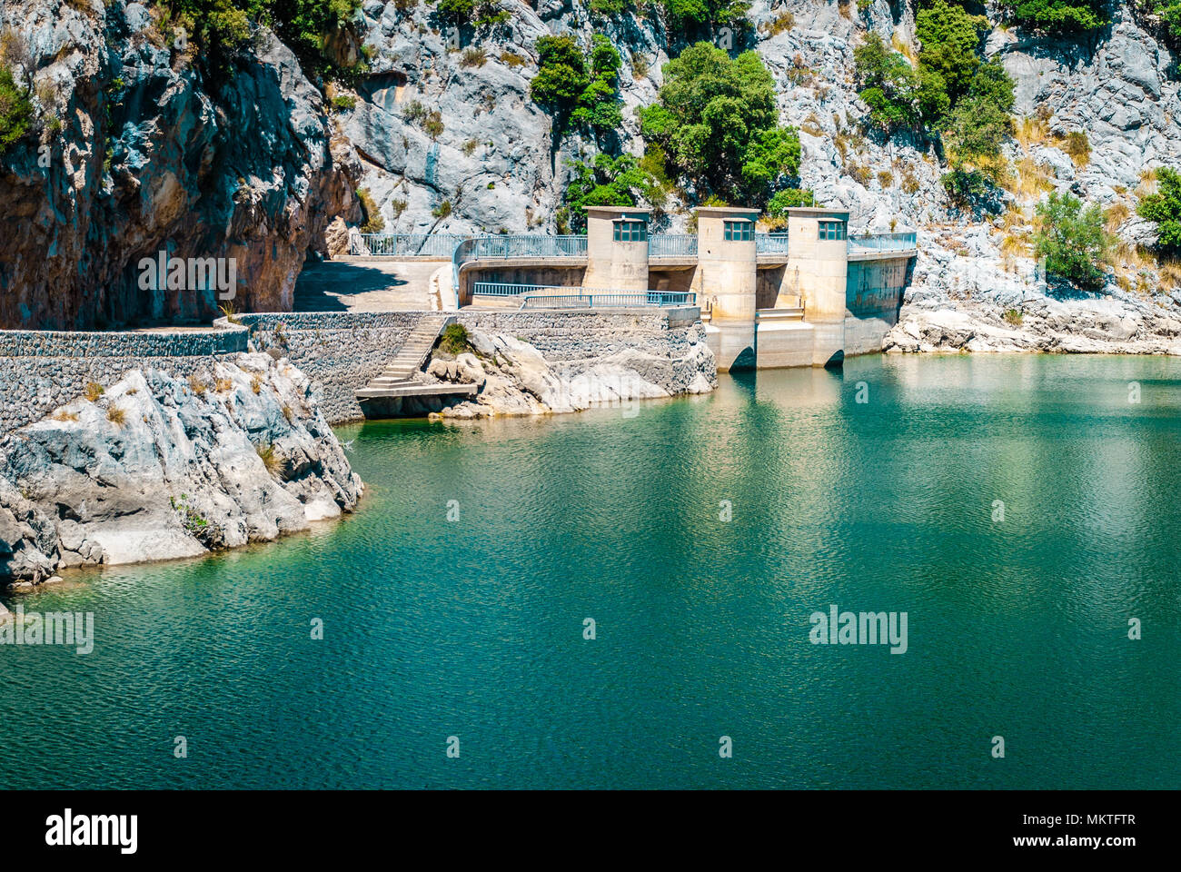 Gorg Blau, artifical lake, water supply mallorca Stock Photo