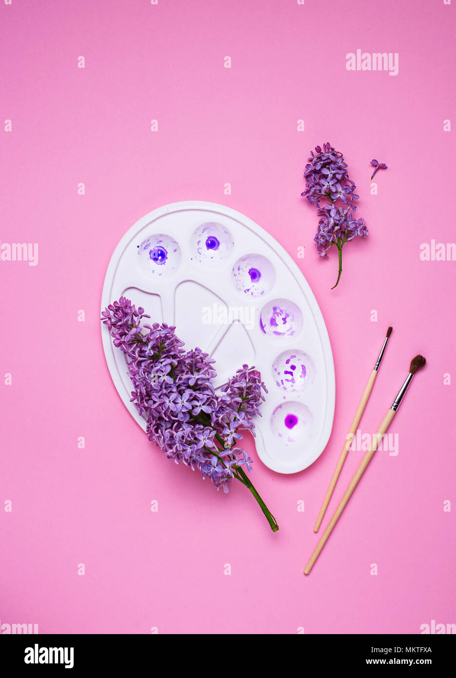 pink paint palette