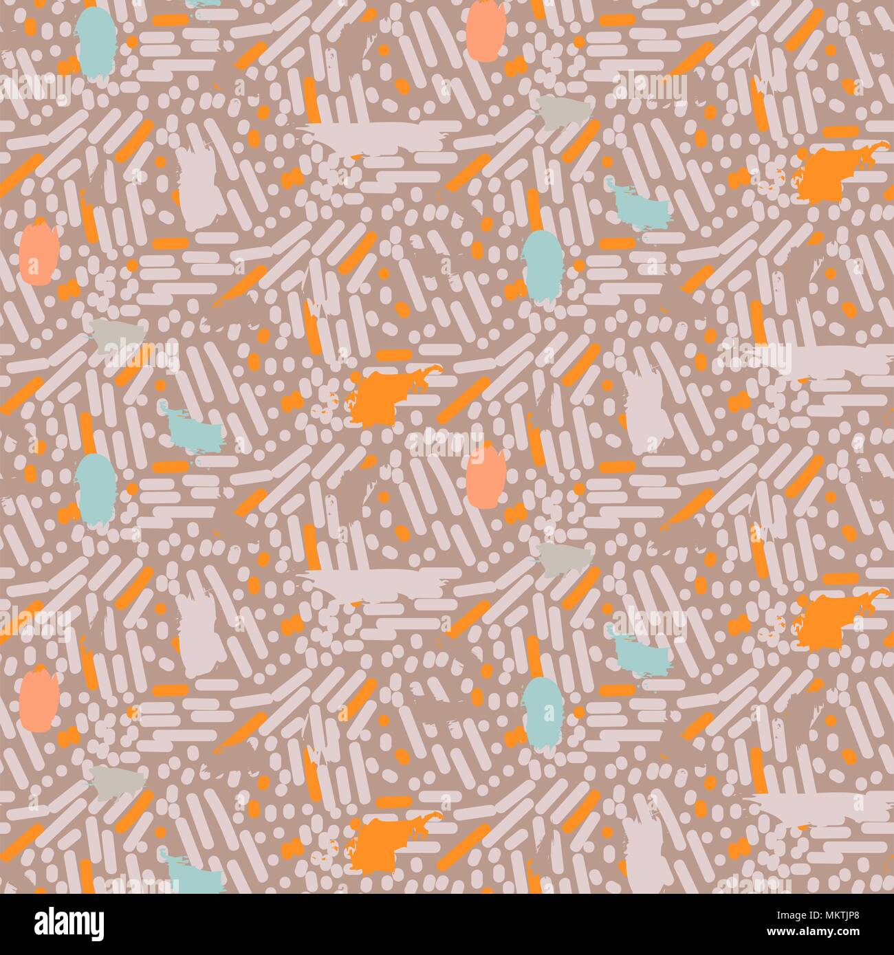 Camo marbled strokes seamless vector pattern. Stock Vector