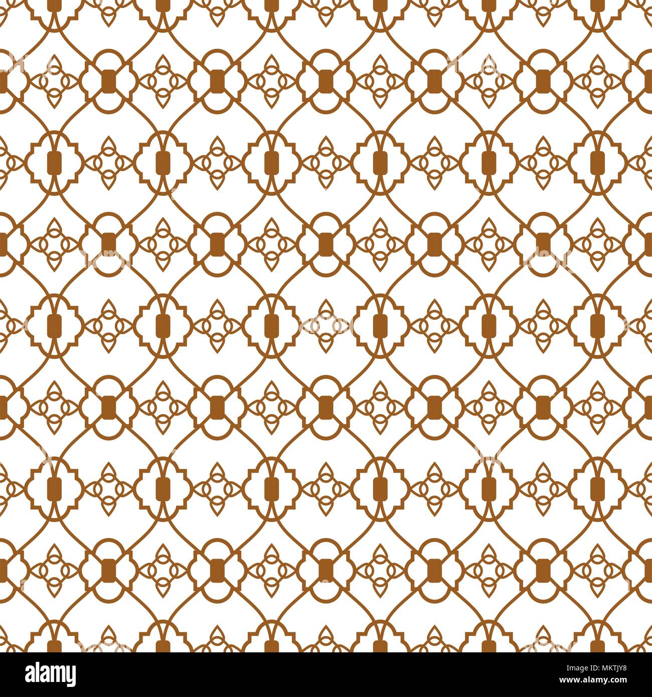 Ligature pattern gold seamless vector line style. Stock Vector