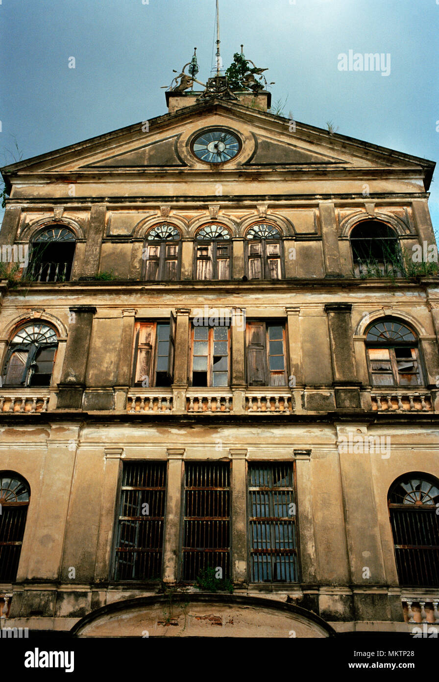 Thai History - The Old Customs House building in Bangkok in Thailand in Southeast Asia Far East. Dilapidation Historical Colonial Architecture Travel Stock Photo