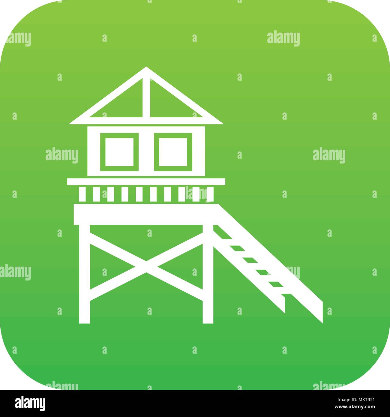 Wooden stilt house icon digital green Stock Vector Image & Art - Alamy