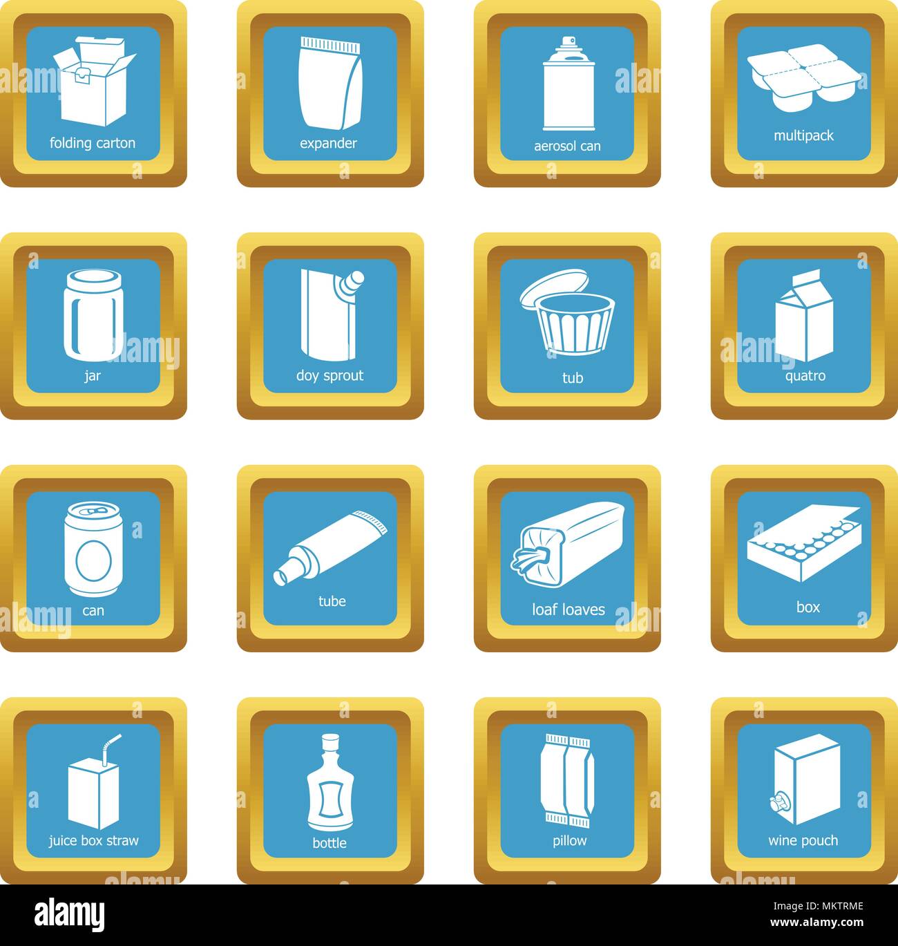 Package types icons set sapphirine square vector Stock Vector Image ...