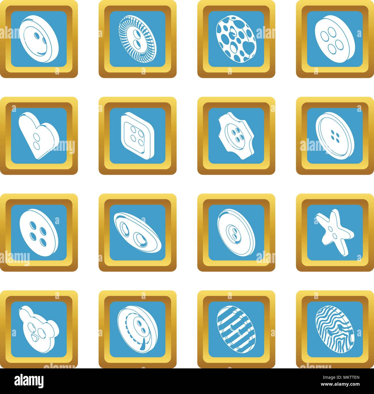Clothes button icons set sapphirine square vector Stock Vector Image ...