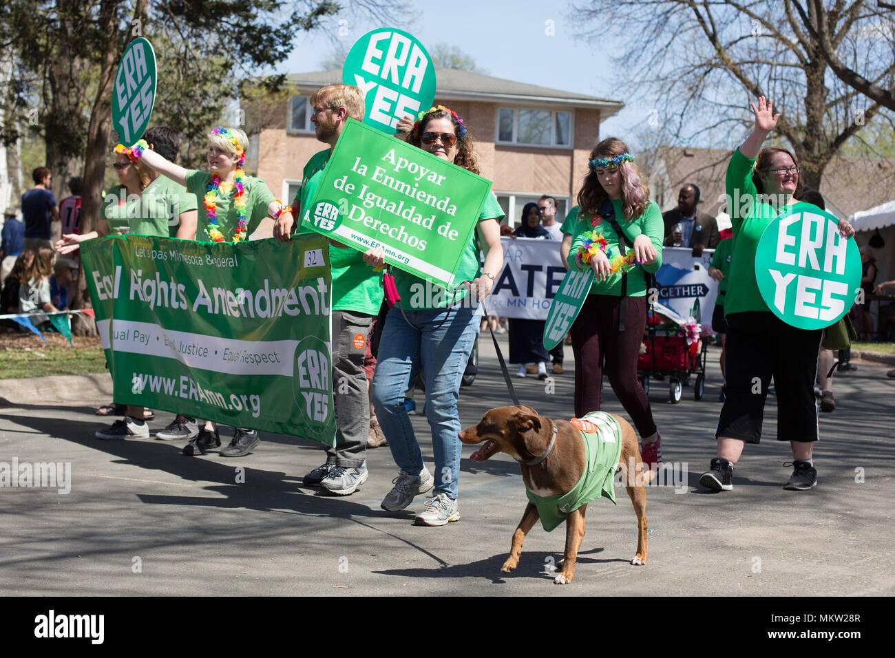 People marching in support of the ERA, at the May Day parade and