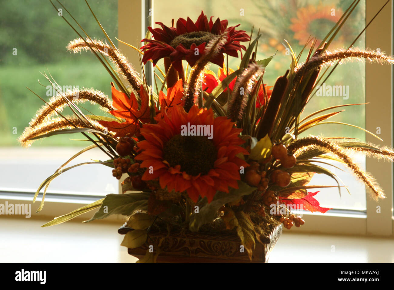 Fake flowers interior decoration Stock Photo Alamy