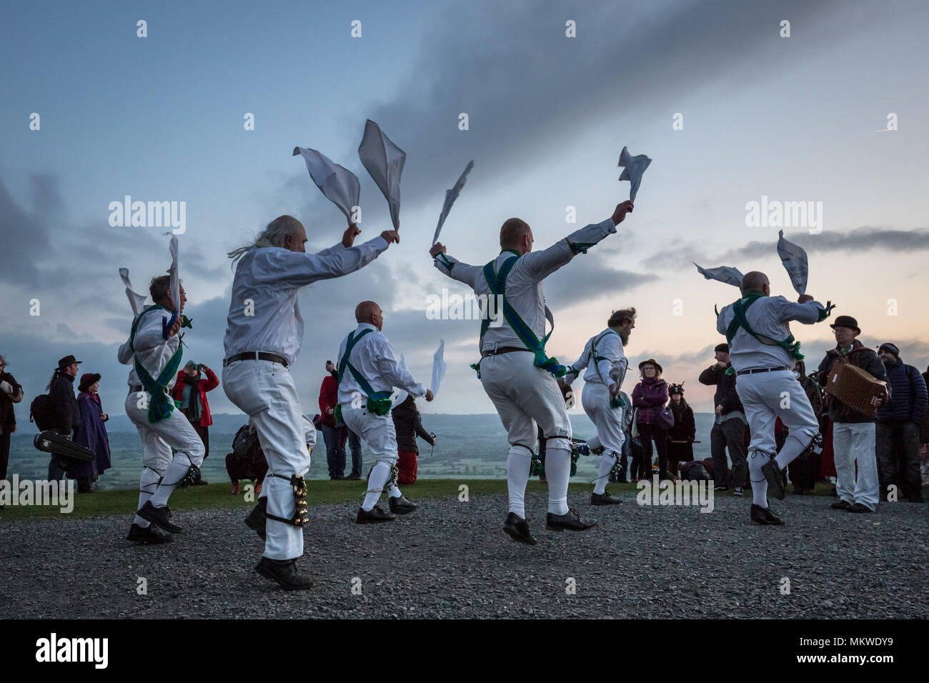 Beltane celebrations on May Day in Glastonbury to celebrate the coming of summer. Stock Photo