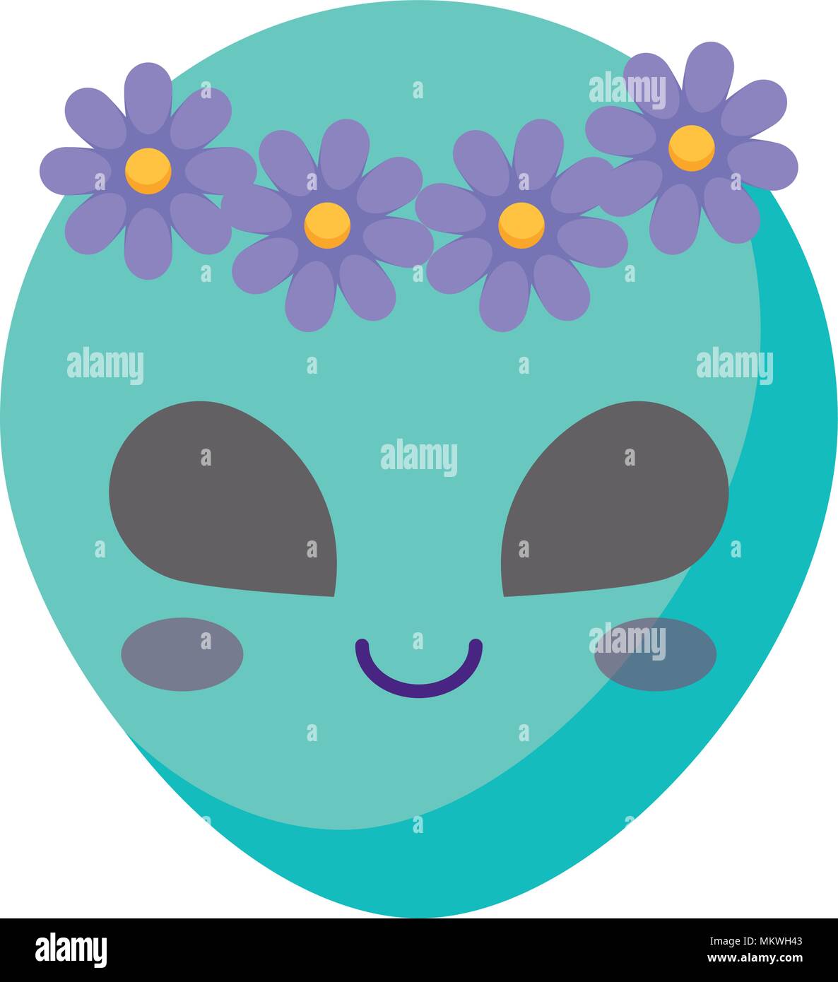 cute alien icon over white background, vector illustration Stock Vector ...