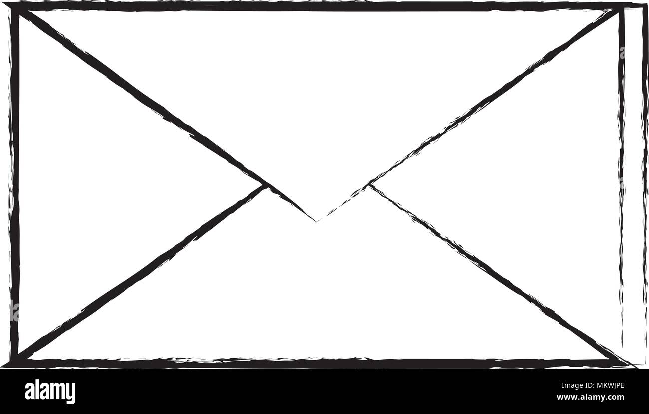 envelope icon over white background, vector illustration Stock Vector