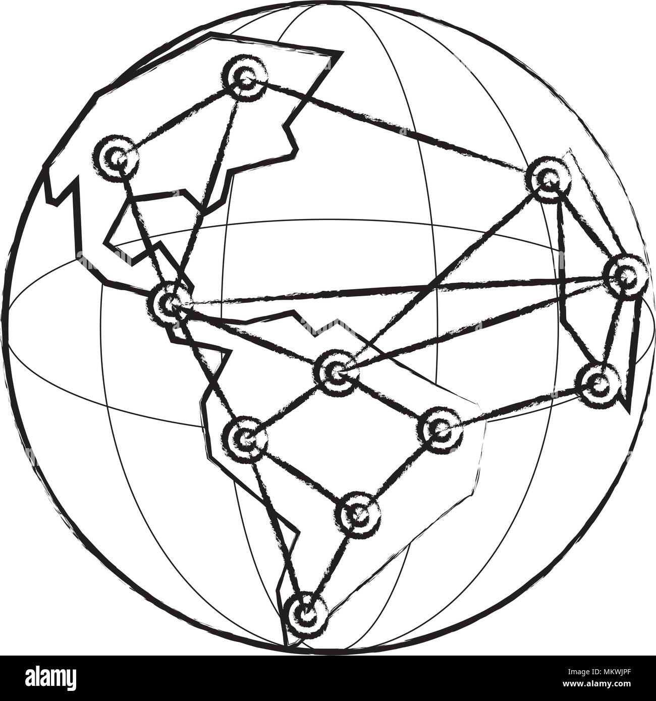 global sphere icon over white background, vector illustration Stock ...