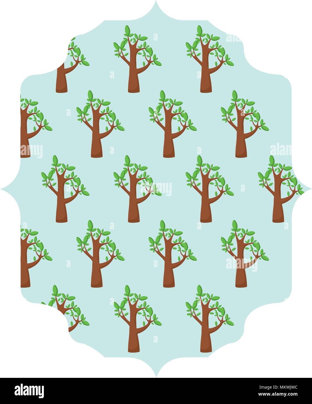 arabic frame with trees design over white background, colorful design ...