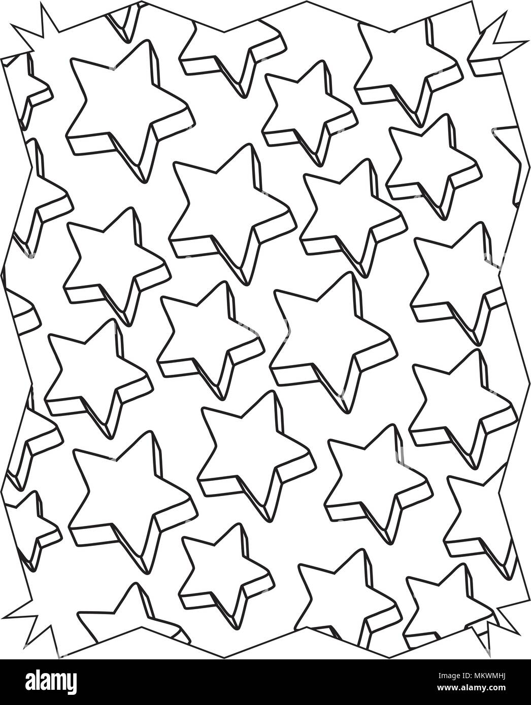 abstract frame with stars pattern over white background, vector ...