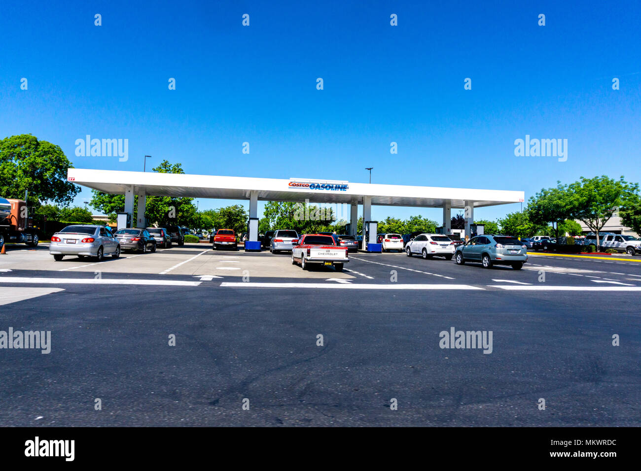 The Costco Gas Station in Modesto California USA Stock Photo