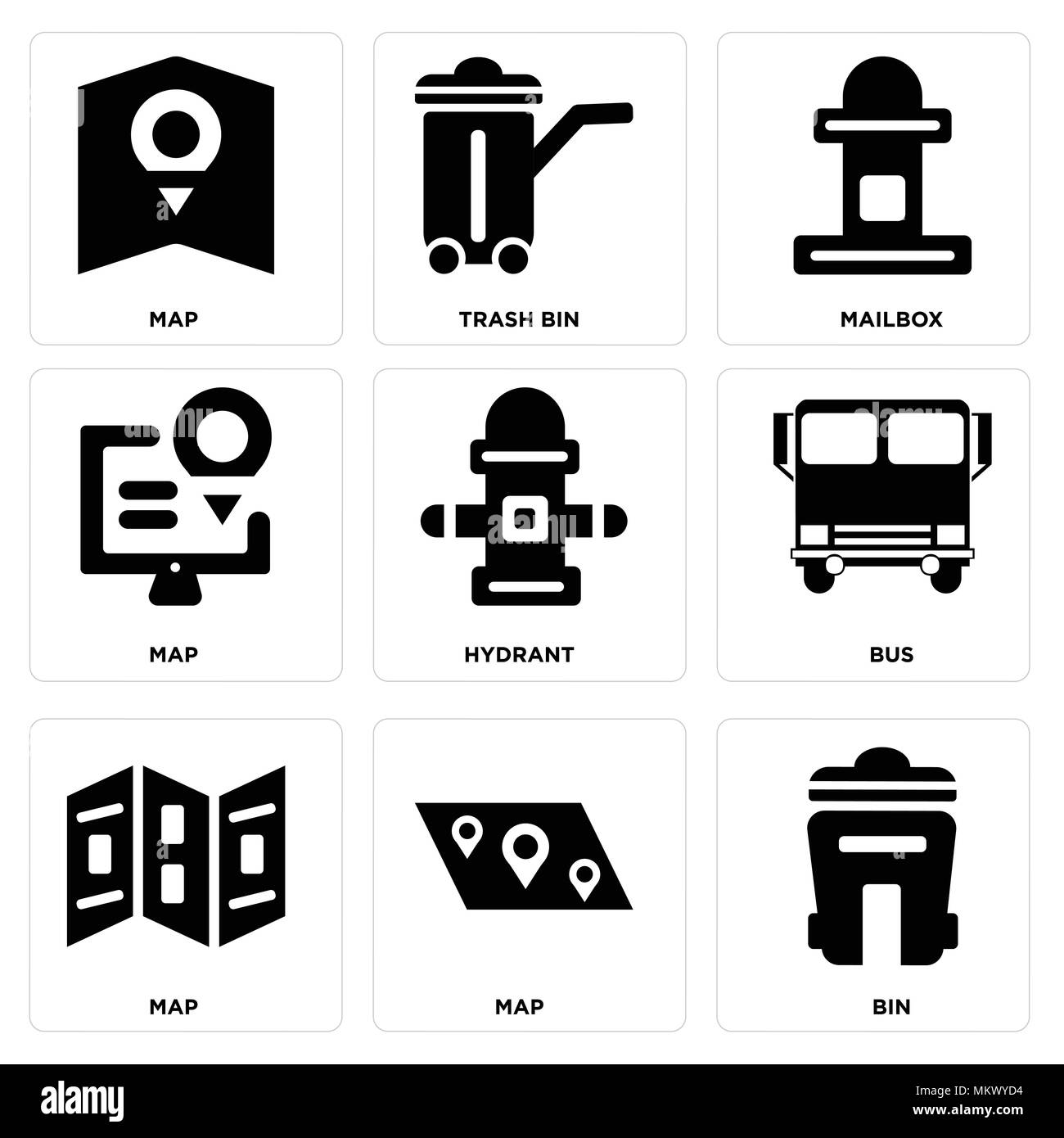 https://c8.alamy.com/comp/MKWYD4/set-of-9-simple-editable-icons-such-as-bin-map-bus-hydrant-mailbox-trash-bin-can-be-used-for-mobile-web-MKWYD4.jpg