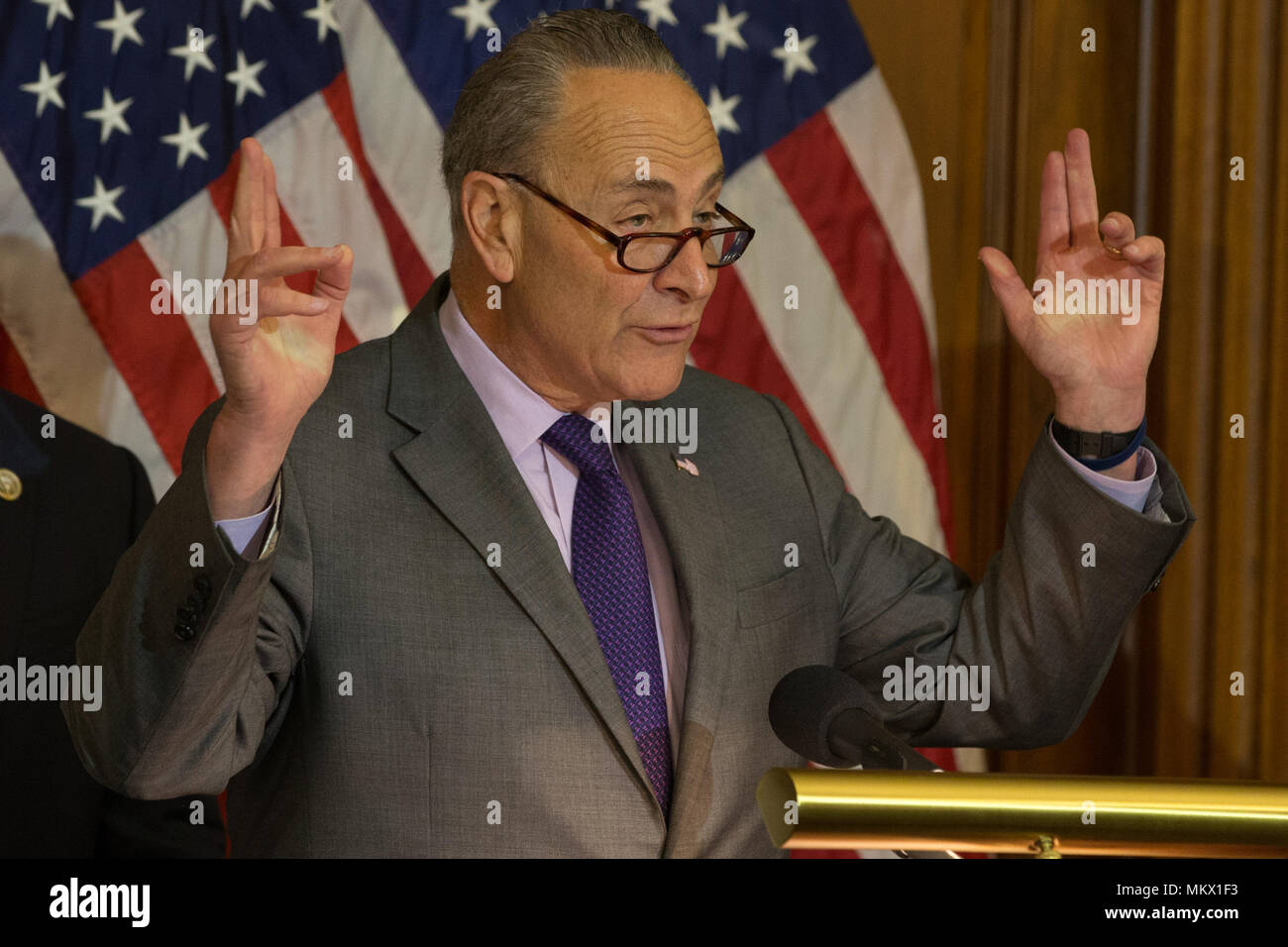 Senate Minority Leader Charles Schumer (D-NY) speaks at a press ...