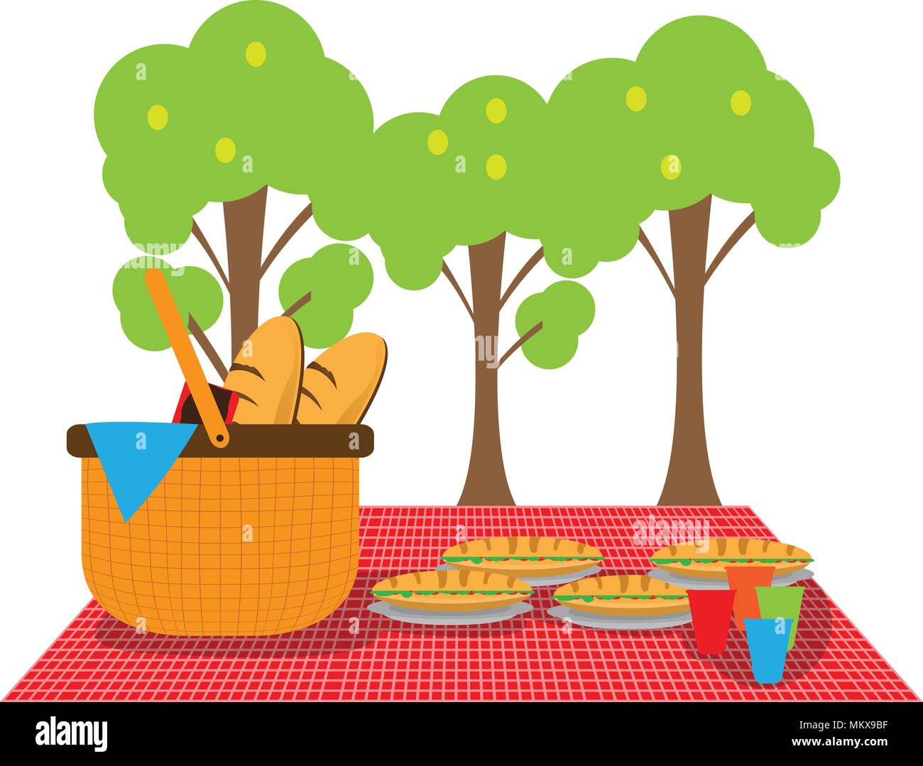 Picnic in nature Stock Vector
