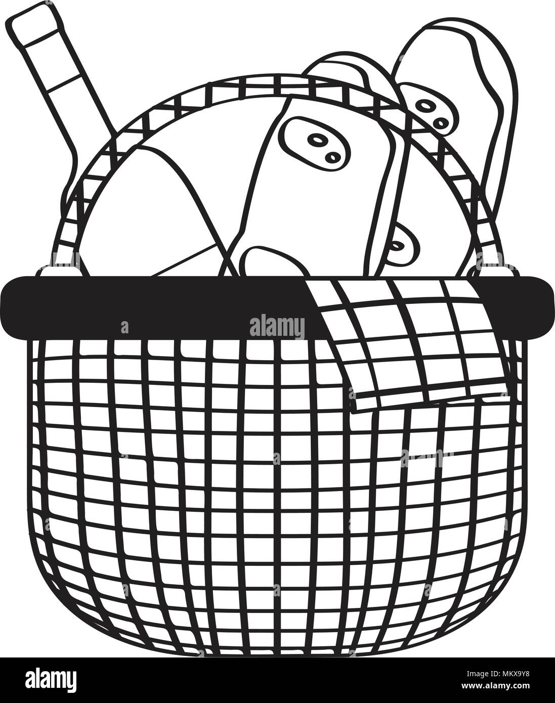 Picnic basket sketch Stock Vector Image & Art Alamy
