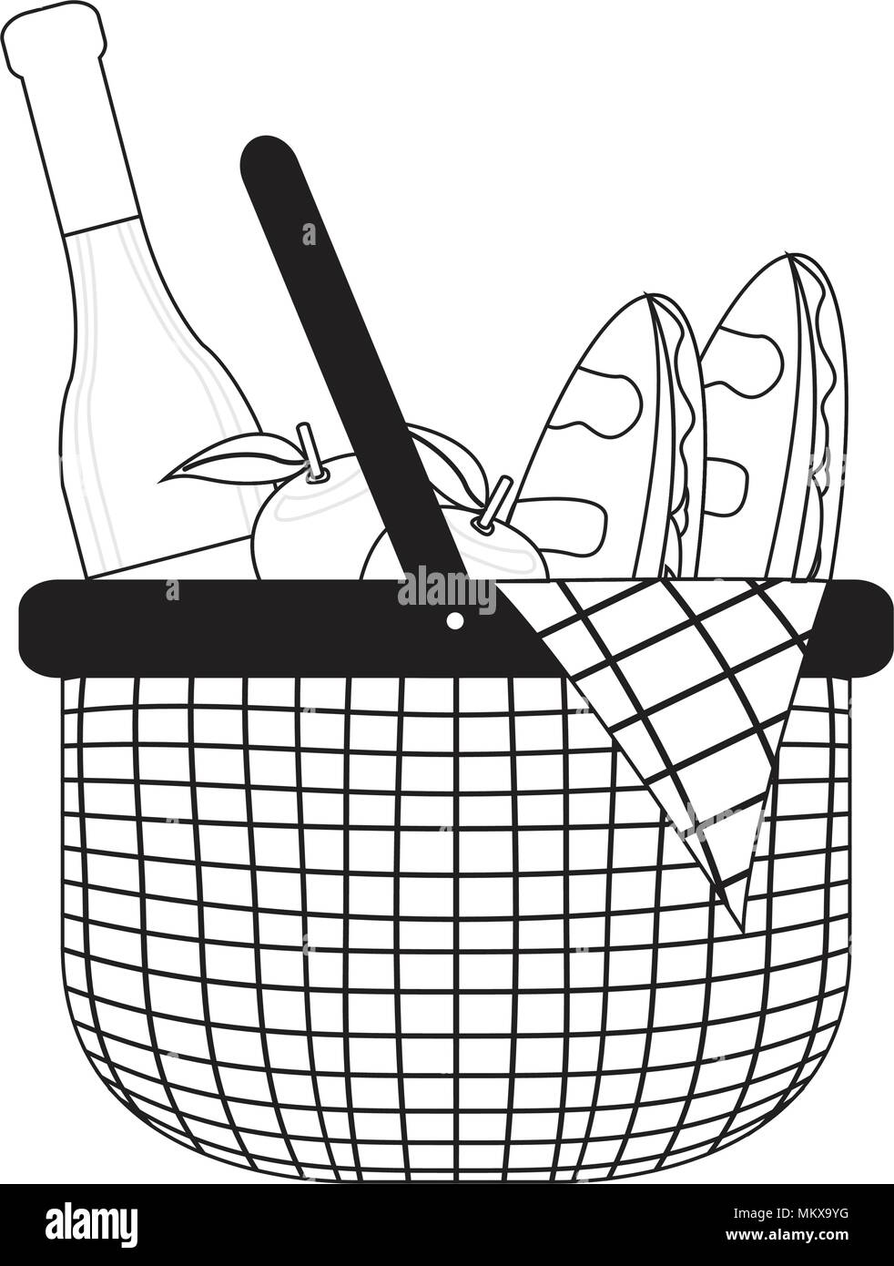 Picnic basket sketch Stock Vector Image & Art Alamy