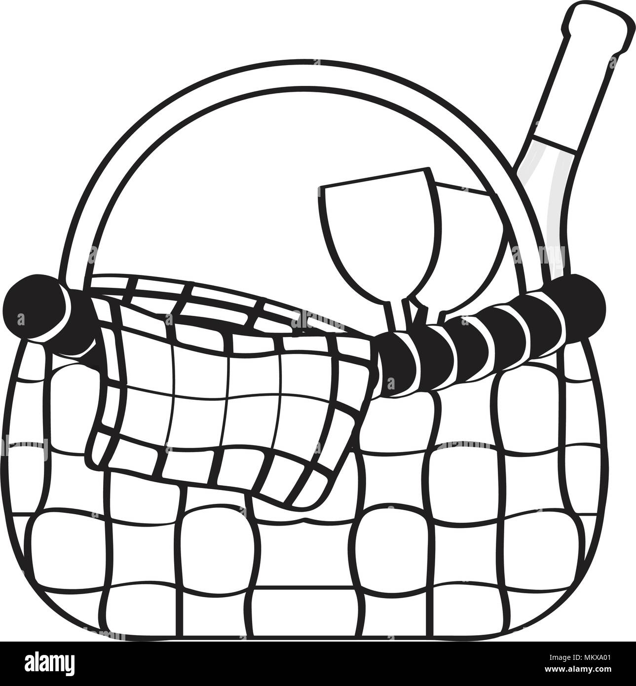 Picnic basket sketch Stock Vector Image & Art Alamy