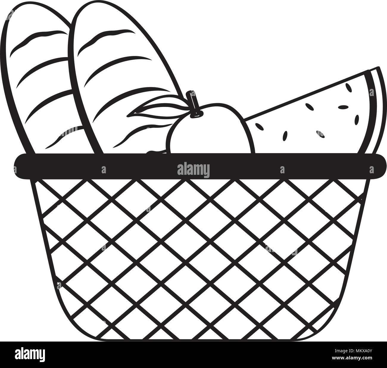 Picnic basket sketch Stock Vector Image & Art Alamy