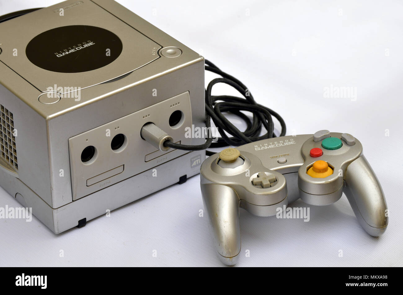 Nintendo Gamecube console (GCN), platinum version Stock Photo
