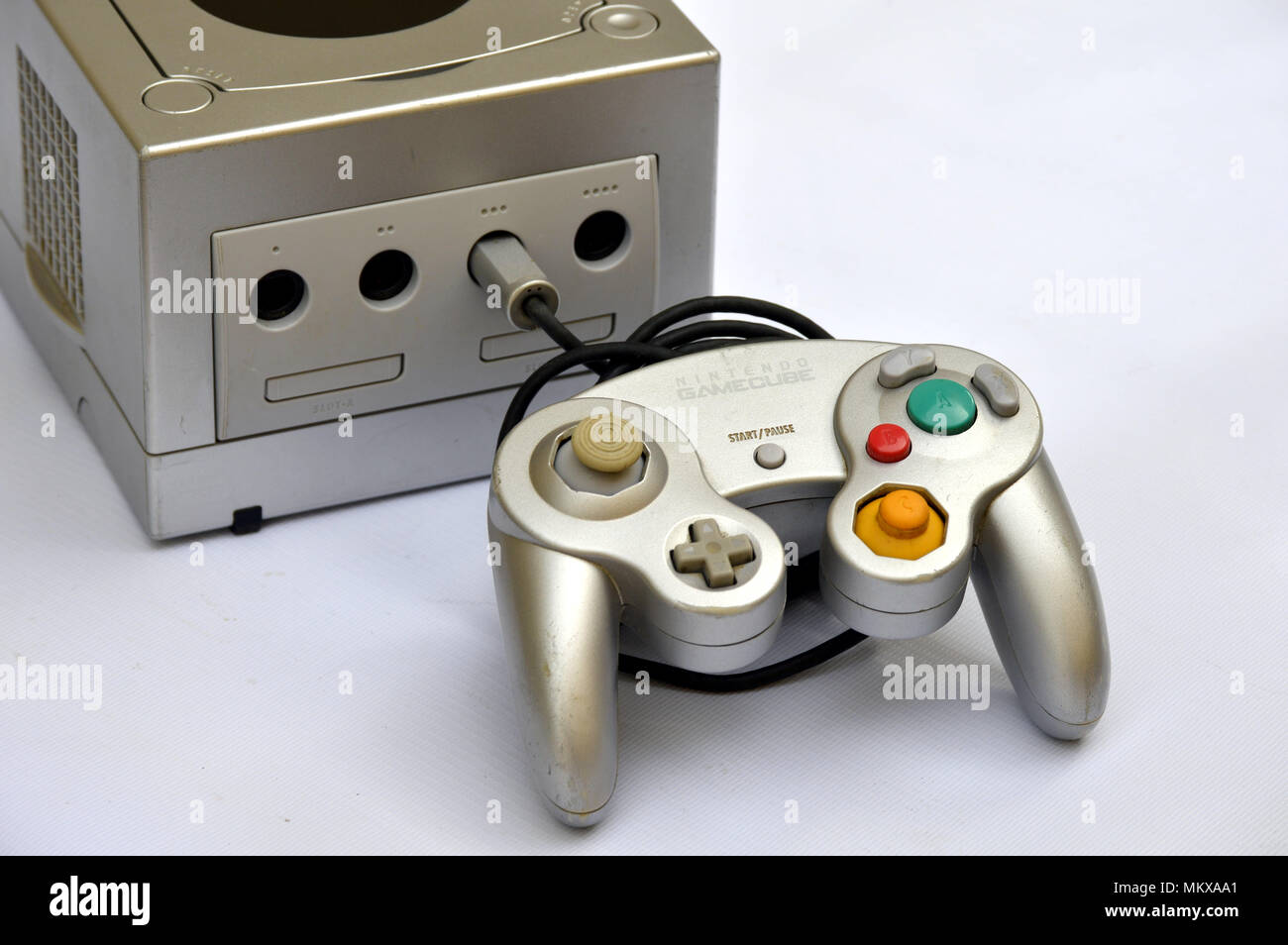Nintendo Gamecube console (GCN), platinum version Stock Photo