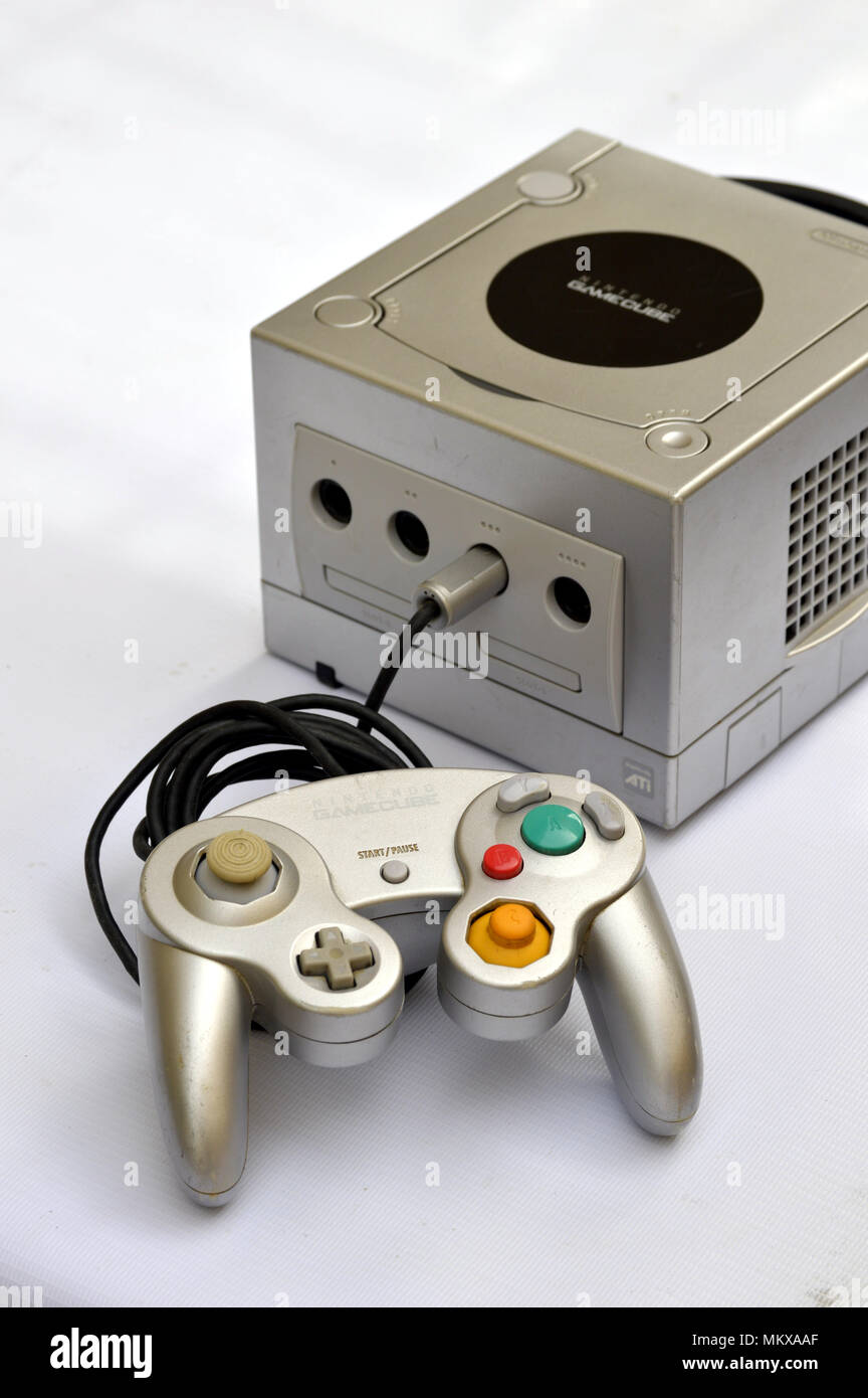 Nintendo Gamecube console (GCN), platinum version Stock Photo