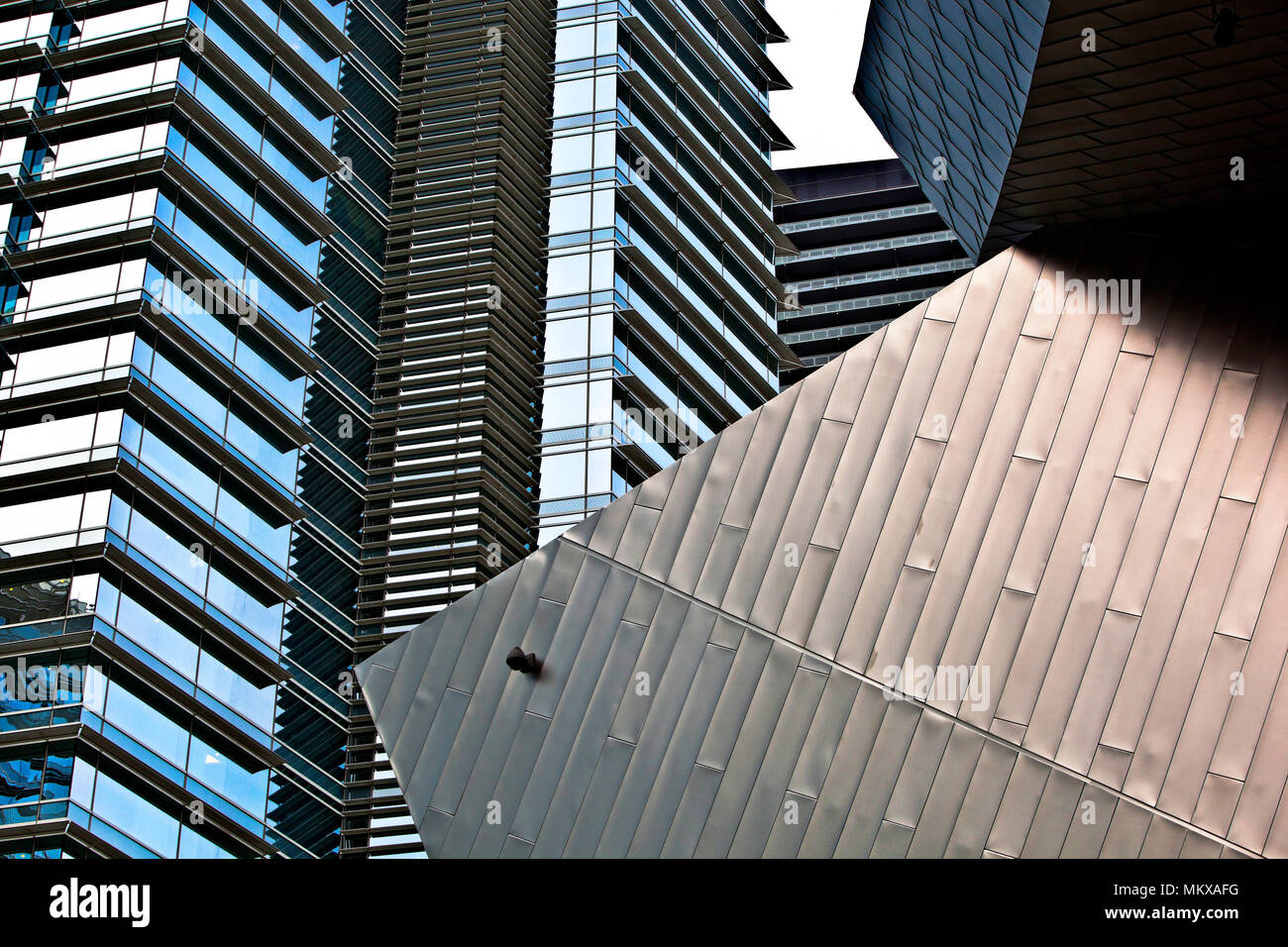 Striking glass and steel contemporary architecture at city center and the aria resort, Las Vegas Nevada USA Stock Photo