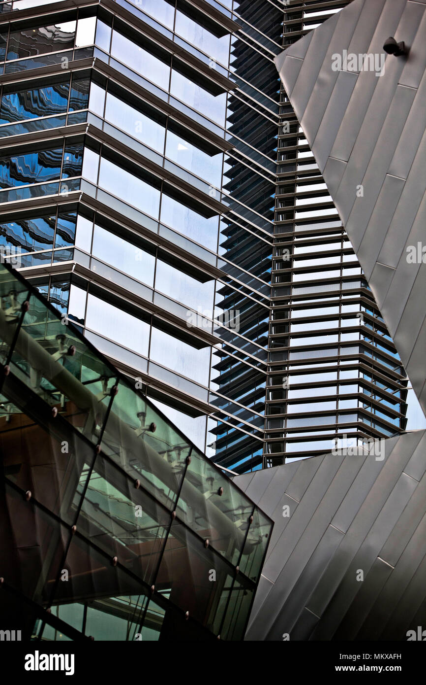 Striking glass and steel contemporary architecture at city center and the aria resort, Las Vegas Nevada USA Stock Photo
