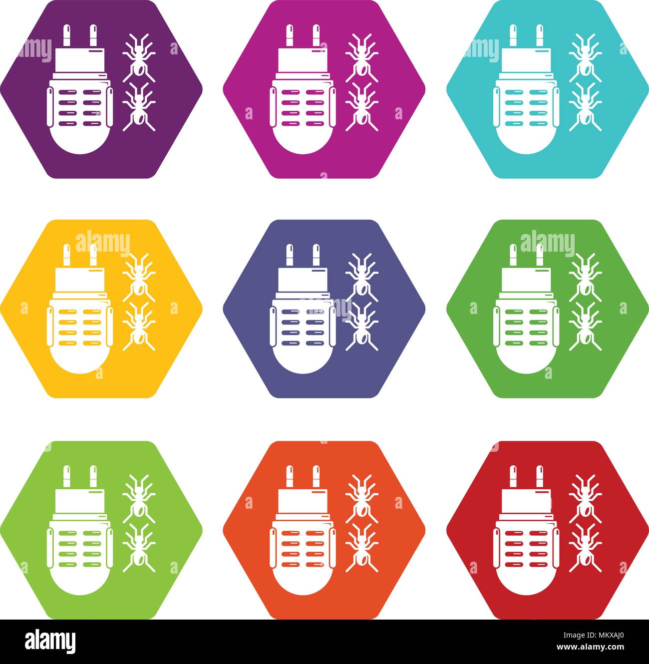 Electric mosquito icons set 9 vector Stock Vector Image & Art - Alamy