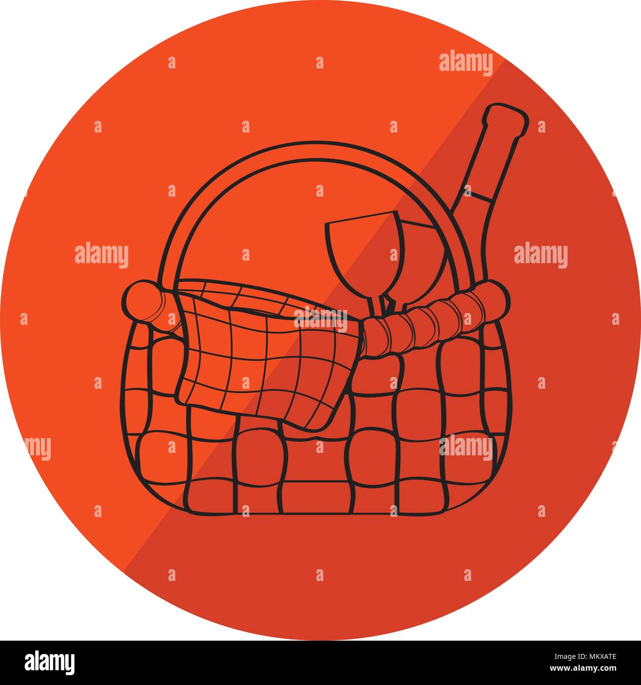 Sketch of a picnic basket on a label Stock Vector Image & Art Alamy