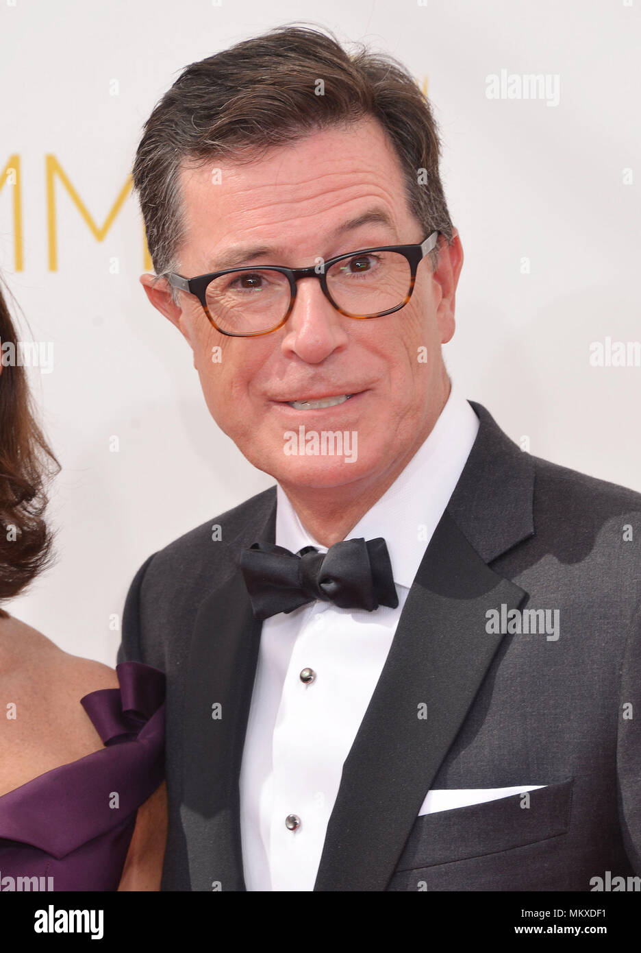 Stephen Colbert  at the  66th Emmy Awards 2014 at the Nokia Center in Los Angeles.Stephen Colbert  Red Carpet Event, Vertical, USA, Film Industry, Celebrities,  Photography, Bestof, Arts Culture and Entertainment, Topix Celebrities fashion /  Vertical, Best of, Event in Hollywood Life - California,  Red Carpet and backstage, USA, Film Industry, Celebrities,  movie celebrities, TV celebrities, Music celebrities, Photography, Bestof, Arts Culture and Entertainment,  Topix, headshot, vertical, one person,, from the year , 2014, inquiry tsuni@Gamma-USA.com Stock Photo
