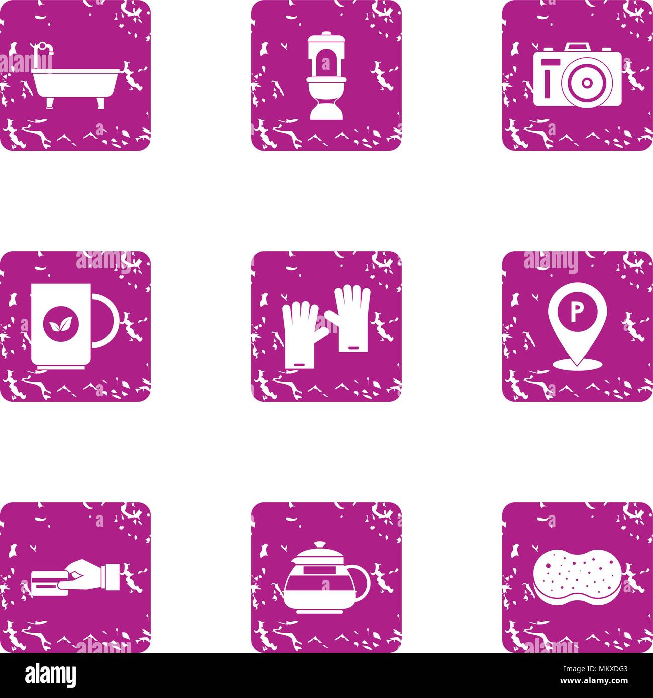Service charge icons set, grunge style Stock Vector Image & Art - Alamy