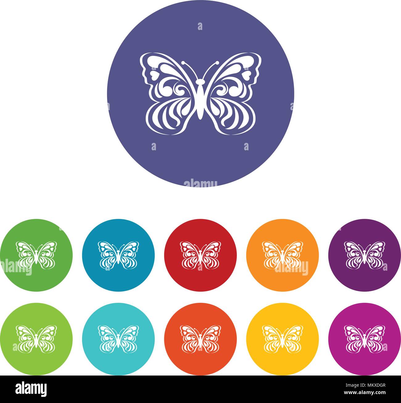 Butterfly with abstract patterning on wings icon Stock Vector